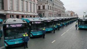В Казань поступила партия из 25 новых троллейбусов последнего поколения МАЗ-303Т22