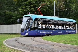 В столице запустили первый беспилотный трамвай