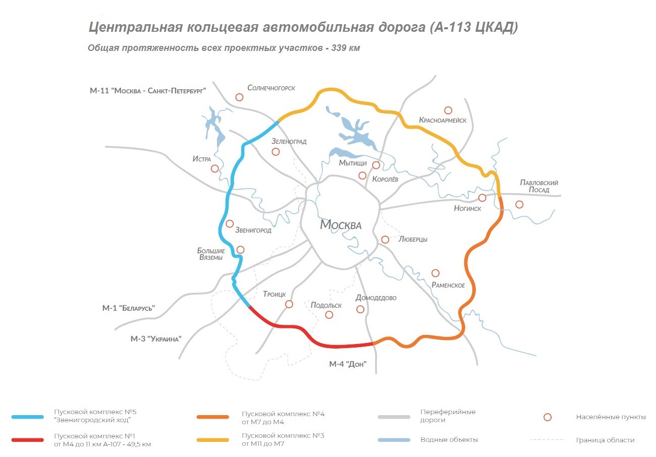 Схема 3 транспортного кольца вокруг москвы